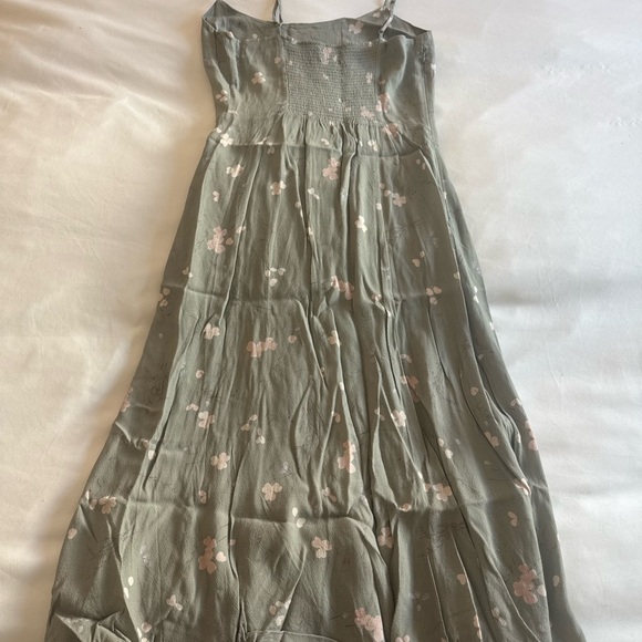 Wilfred Aritzia Sage Green & White Floral Spaghetti Strap Dress - Picture 7 of 7